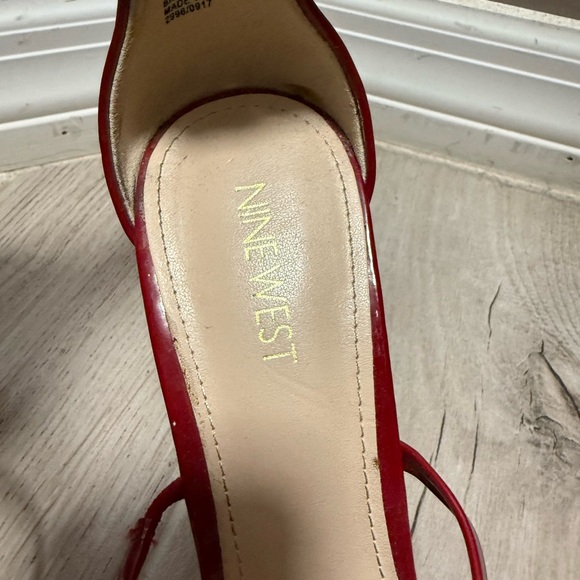 Nine West Burgundy Strappy Heels - Picture 2 of 4